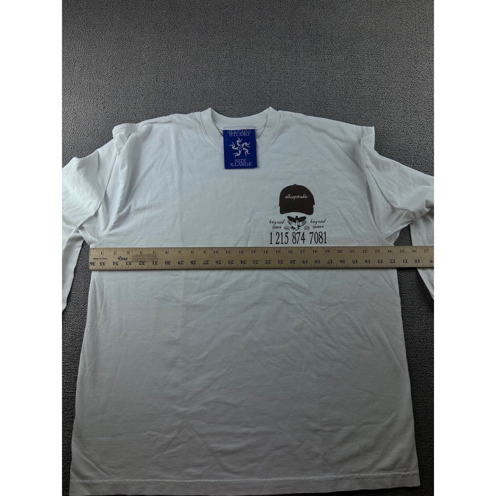Allcaps Studio T-Shirt Men XL White Long Sleeve Tangible Ideas Sign Print Art - Picture 7 of 8